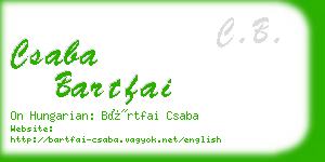 csaba bartfai business card